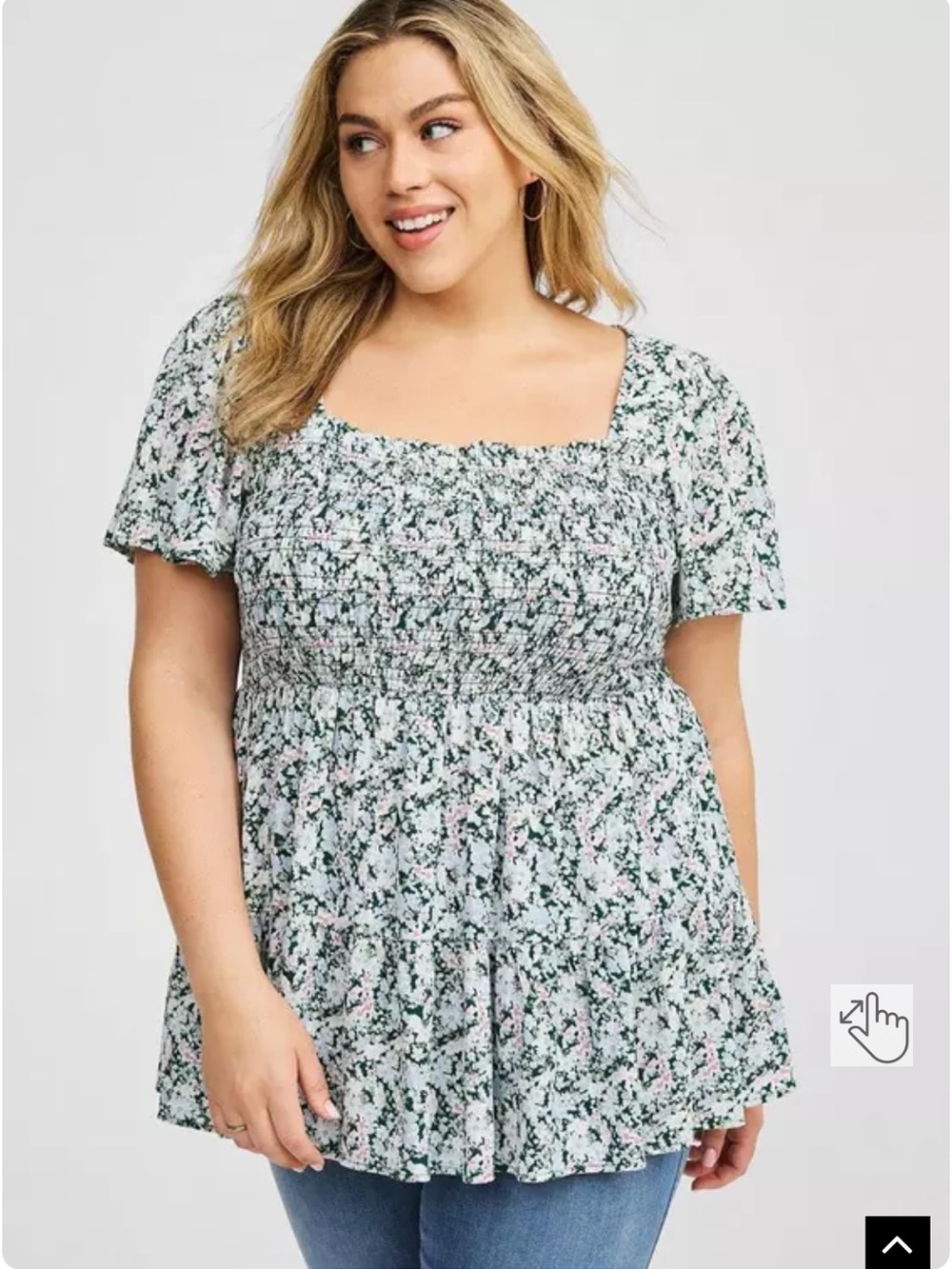Torrid Floral Smocked Babydoll Top